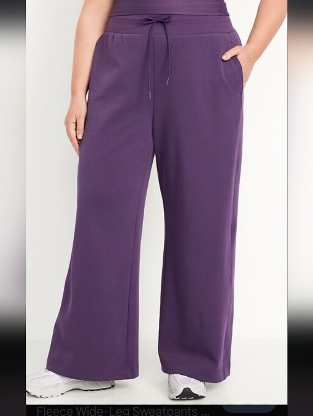 NWOT Wide-Leg Sweatpants in Deep Purple